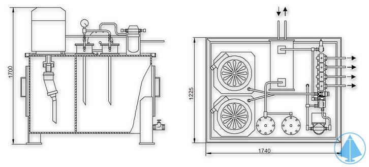 Pump station for the anti-bending system EGSS-PI-01